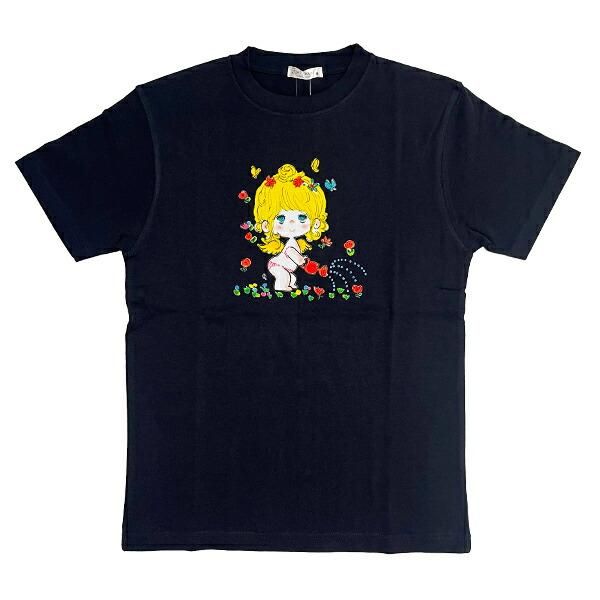 水森亜土 キッズTシャツ ホシ ネイビー 120cm 亜土ちゃん