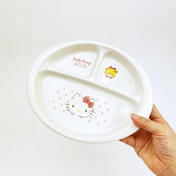 【美品】ハローキティクックプレート ハローキティ - キティちゃん蓋付きランチプレート♡セット♡の