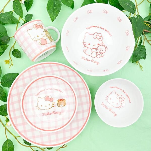 サンリオ ハローキティ　 陶器製　どんぶり　7個セット サンリオ ハローキティ 染付どんぶり チェック 食器 日本製 Sanrio
