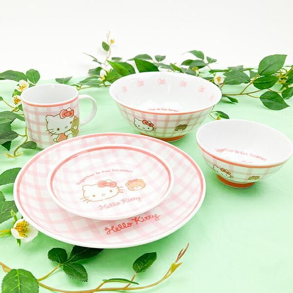 サンリオ ハローキティ 染付茶碗 チェック 食器 日本製 Sanrio