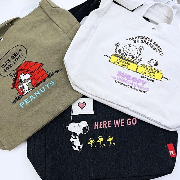 SNOOPY - スヌーピー海外限定 バービー スヌーピーコラボ 着せ替えセット付き スヌーピー 2WAYショルダートートバッグ カーキ ROOTOTE
