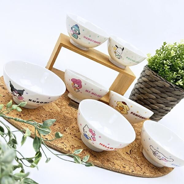サンリオのスイーツ×ドット柄お茶碗