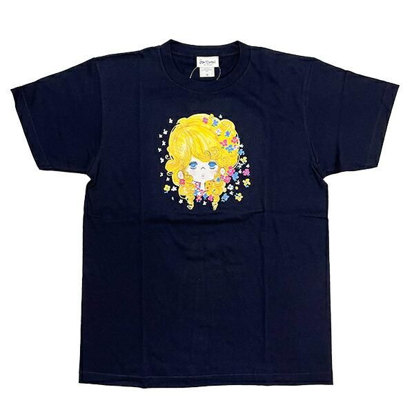 水森亜土 ロングスリーブTシャツ ドキドキ ネイビー 亜土ちゃん
