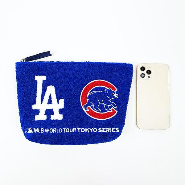MLB 東京シリーズ 開幕戦 ドジャース カブス さがら刺繍ポーチ ネイビー mlb-pch08-nvy-25-02-