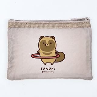 タヌキとキツネ タヌキ メッシュミニポーチ