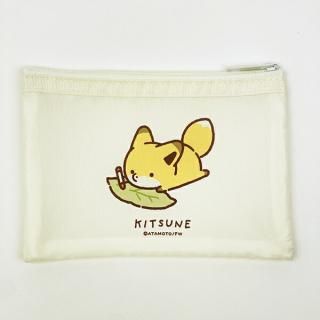 タヌキとキツネ キツネ メッシュミニポーチ