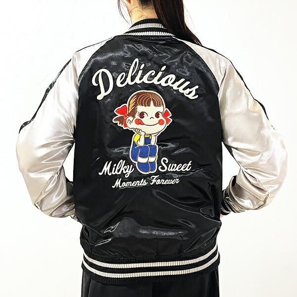 ペコちゃんのクールなコラボ刺繍スカジャン