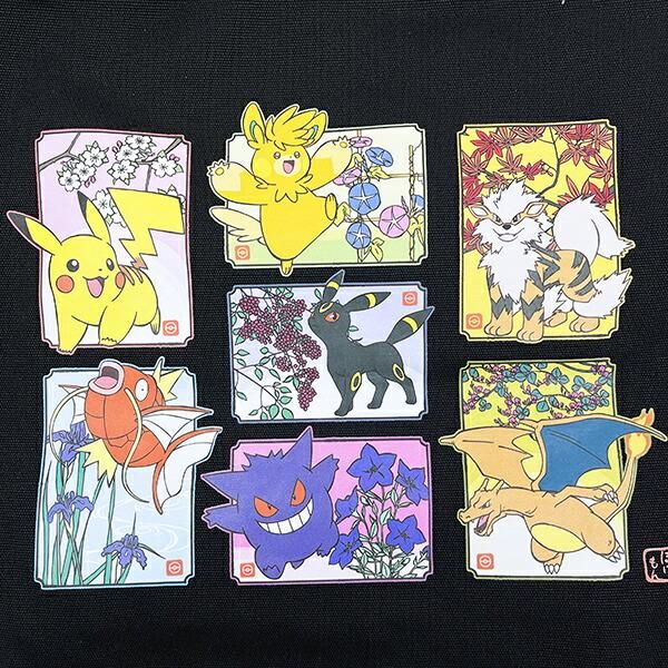 ポケットモンスター 和柄 トートバッグ ブラック ポケモン