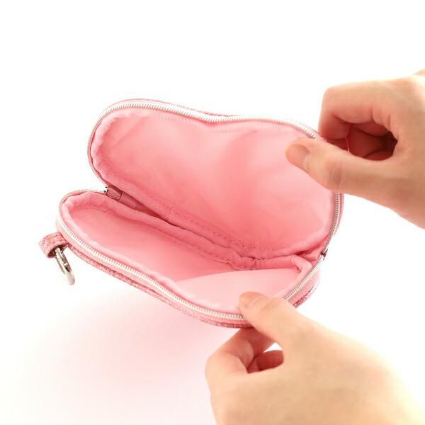 hide ミュージアム プレート付きハート型押しポーチ ピンク テレタビーズ ハート型ミニポーチ ピンク