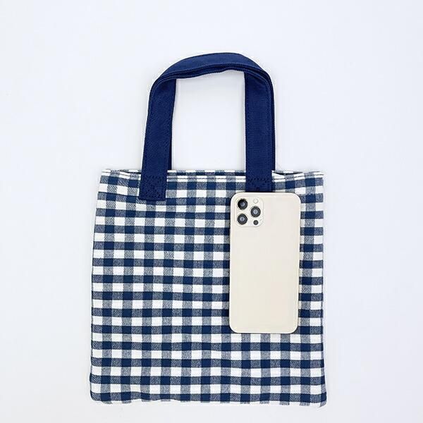 スヌーピー オラフ フラットトートバッグ ネイビーチェック SNOOPY