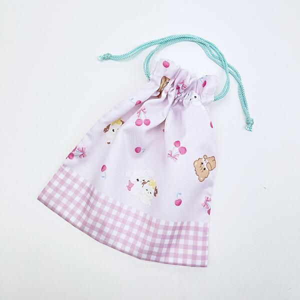 mikko illustrations ミッコ 巾着(M) ピンク 日本製