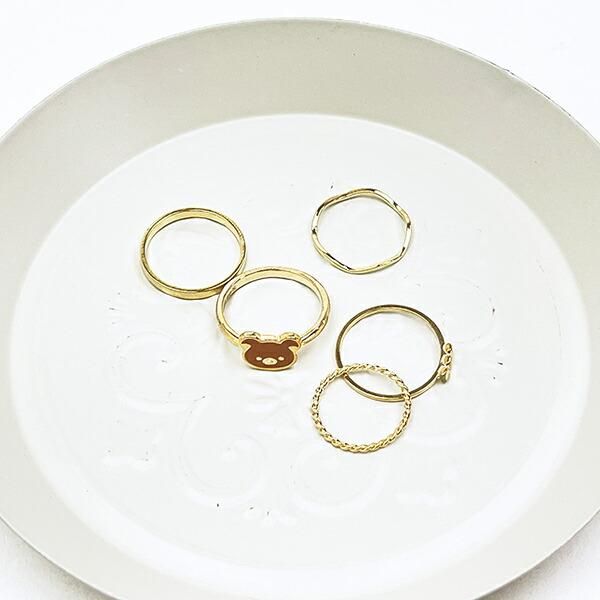 Ulab リング 3点セット リラックマ リラノワ リングセット(ゴールド) フェイス 4号～13号