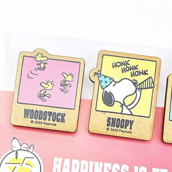 スヌーピー 木のクリップ(4個セット) パーティーピンク 文具 PEANUTS
