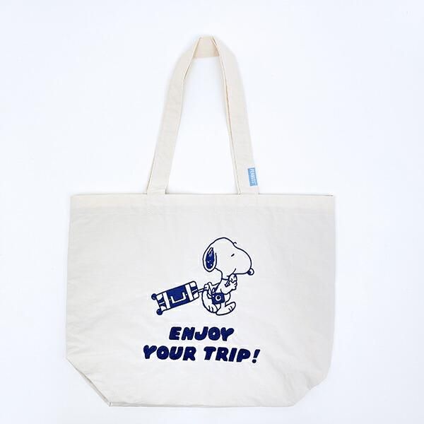 スヌーピー トートバッグ enjoy your trip ホワイト SNOOPY