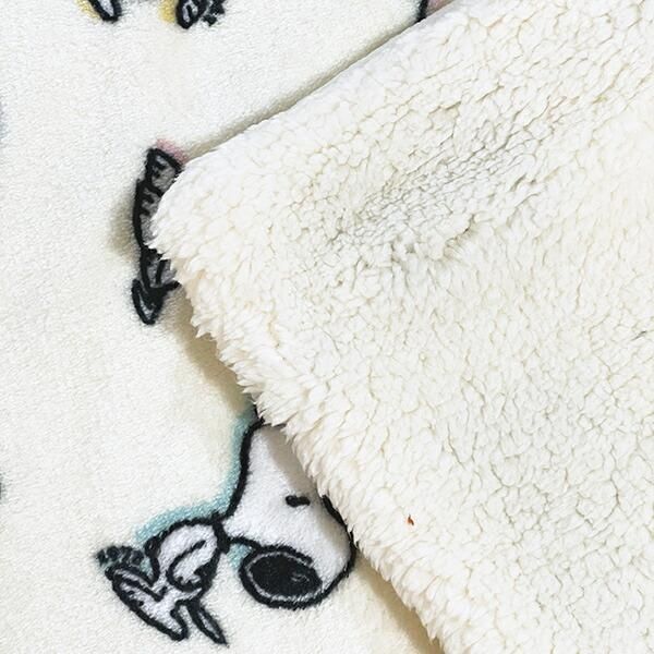 スヌーピー セブンティファイヴ ボア付ウォームクロス アイボリー