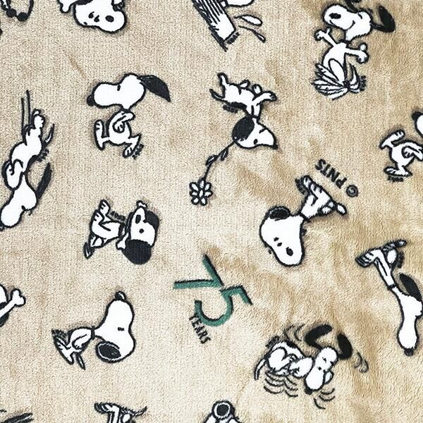 スヌーピー セブンティファイヴ ウォームクロス(S) ブラウン ひざ掛け