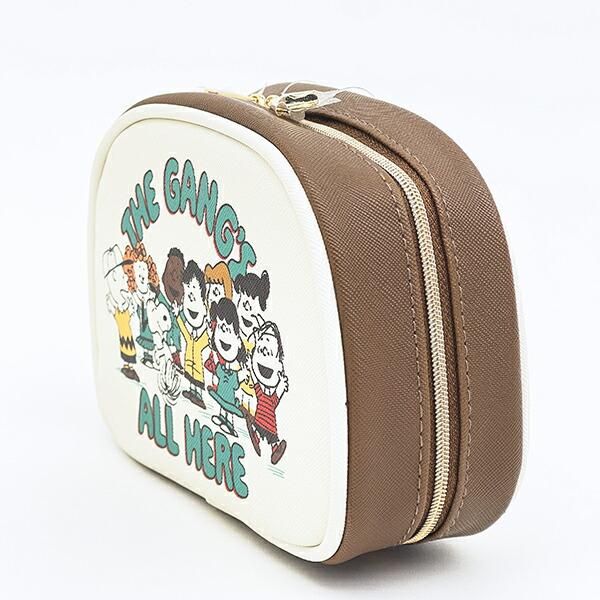 スヌーピー ラウンドポーチ ベージュ PEANUTS 75th SNOOPY