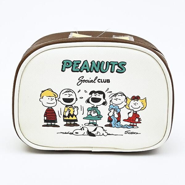 スヌーピー ラウンドポーチ ベージュ PEANUTS 75th SNOOPY