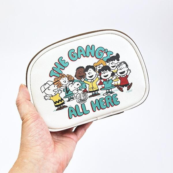 スヌーピー ラウンドポーチ ベージュ PEANUTS 75th SNOOPY