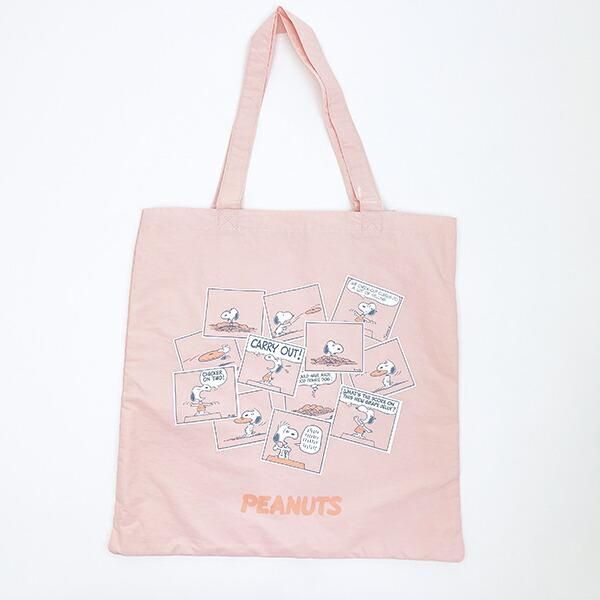 スヌーピー トートバッグ (ピンク) コミックトラベルシリーズ SNOOPY