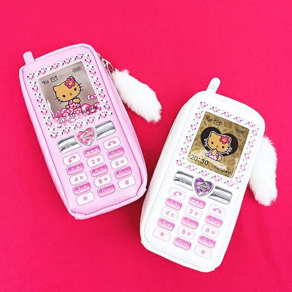 サンリオ 日焼け キティ ガラケー型ペンケース ホワイト Sanrio