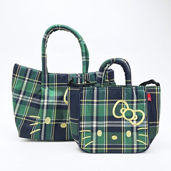 サンリオ ハローキティ トートバッグ (グリーンチェック) ルートート