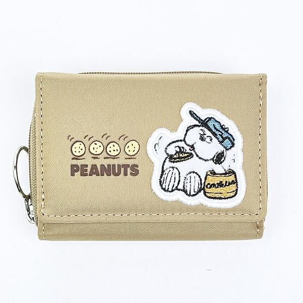 スヌーピー オラフ コンパクト三つ折り財布 ベージュ SNOOPY