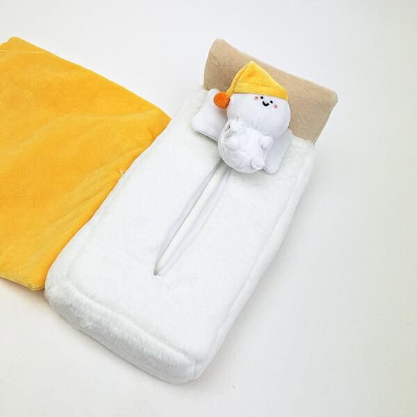 お文具といっしょの癒されるぬいぐるみベッドティッシュカバー