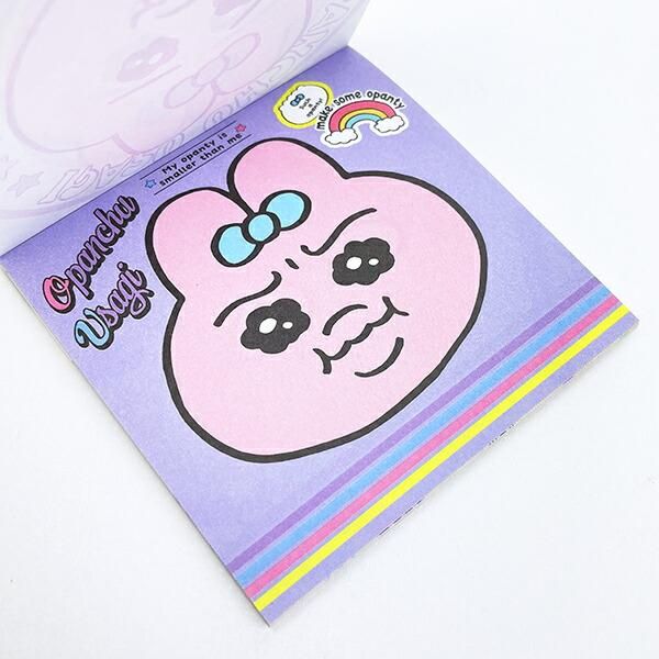 おぱんちゅうさぎの個性的な文具、シールとメモ帳