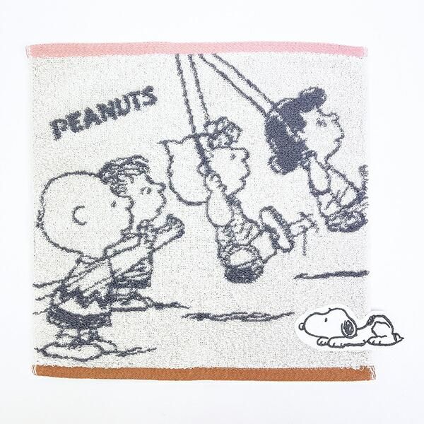 スヌーピー ミニタオル Swing ベージュ ハンカチ 西川 SNOOPY