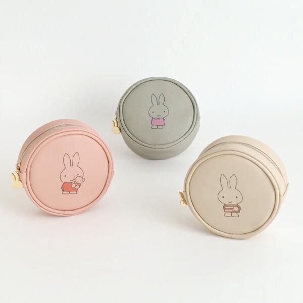 ミッフィー miffy 丸型ポーチ ベージュ