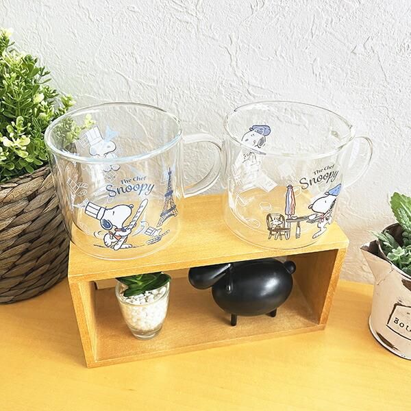 スヌーピー ダブルウォール耐熱グラス コップ バゲットシェフ SNOOPY