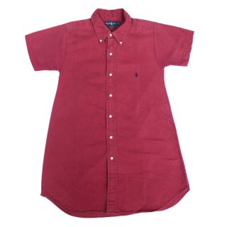 <img class='new_mark_img1' src='https://img.shop-pro.jp/img/new/icons47.gif' style='border:none;display:inline;margin:0px;padding:0px;width:auto;' />Polo Ralph Lauren Remake Shirt Onepiece - Burgundy - Vintage