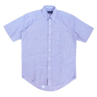 <img class='new_mark_img1' src='https://img.shop-pro.jp/img/new/icons47.gif' style='border:none;display:inline;margin:0px;padding:0px;width:auto;' />Manhattan Shirtmakers S/S Cotton Polyester Stripe Shirt - Burgundy - Vintage