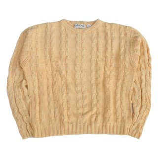 <img class='new_mark_img1' src='https://img.shop-pro.jp/img/new/icons5.gif' style='border:none;display:inline;margin:0px;padding:0px;width:auto;' />Orvis Cotton Cable Knit - Lemon Yellow - Vintage