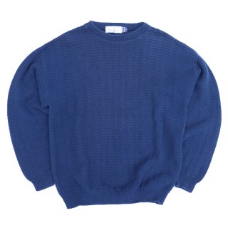 <img class='new_mark_img1' src='https://img.shop-pro.jp/img/new/icons47.gif' style='border:none;display:inline;margin:0px;padding:0px;width:auto;' />Bill Blass Cotton Cable Knit - Navy - Vintage