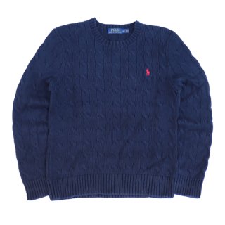 <img class='new_mark_img1' src='https://img.shop-pro.jp/img/new/icons5.gif' style='border:none;display:inline;margin:0px;padding:0px;width:auto;' />Polo Ralph Lauren Cable Cotton Knit - Navy - Vintage