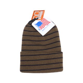 <img class='new_mark_img1' src='https://img.shop-pro.jp/img/new/icons47.gif' style='border:none;display:inline;margin:0px;padding:0px;width:auto;' />Broner Border Knit Cap - Olive/Navy - DeadStock