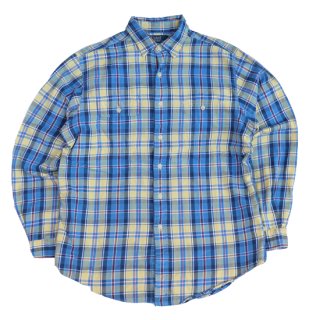 <img class='new_mark_img1' src='https://img.shop-pro.jp/img/new/icons5.gif' style='border:none;display:inline;margin:0px;padding:0px;width:auto;' />Polo Ralph Lauren L/S Flanneln Shirt - Blue/Yellow - Vintage