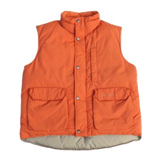 <img class='new_mark_img1' src='https://img.shop-pro.jp/img/new/icons47.gif' style='border:none;display:inline;margin:0px;padding:0px;width:auto;' />Mont-Bell Cotton Nylonl Down Vest - Orange/Beige - Vintage