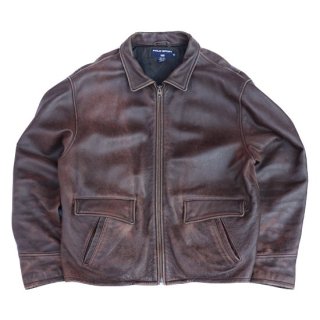<img class='new_mark_img1' src='https://img.shop-pro.jp/img/new/icons47.gif' style='border:none;display:inline;margin:0px;padding:0px;width:auto;' />Polo Sport Genuine Leather Jacket - Brown - Vintage