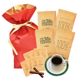 厳選COFFEE ギフトセット／単一生産国2種【4袋】＆本格チョコレート【4袋】
