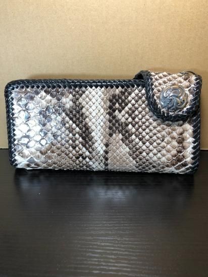 A&G 925 ヘビ皮 財布 ロングウォレット ヘビ革 - 上野アメ横シルバー