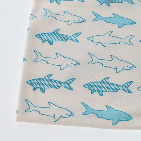 ４０スムース】海のサメくん - オリジナルニット生地の通販NUNOIRO(布 