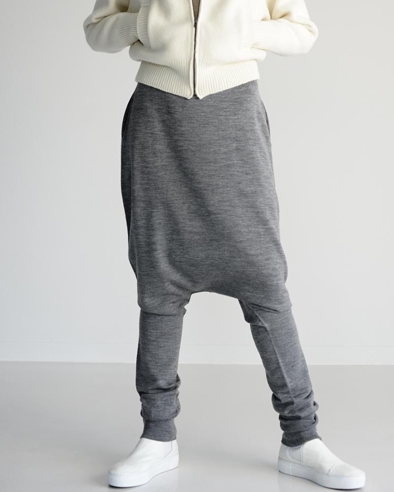 intoca. メリノウール　ニット　パンツ　チャコール intoca.】232TERTR0404/ニットパンツ