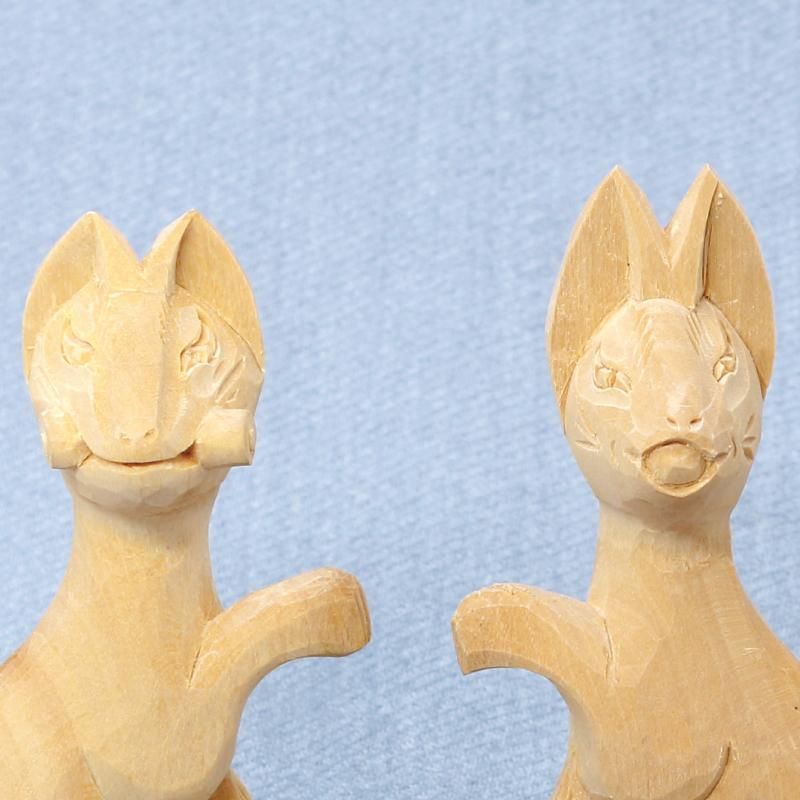 S☆ こんこん　キツネ　狐　木彫り 楽天市場】木彫り 狐 きつね キツネ 白狐 赤狐 狐置物 木彫り