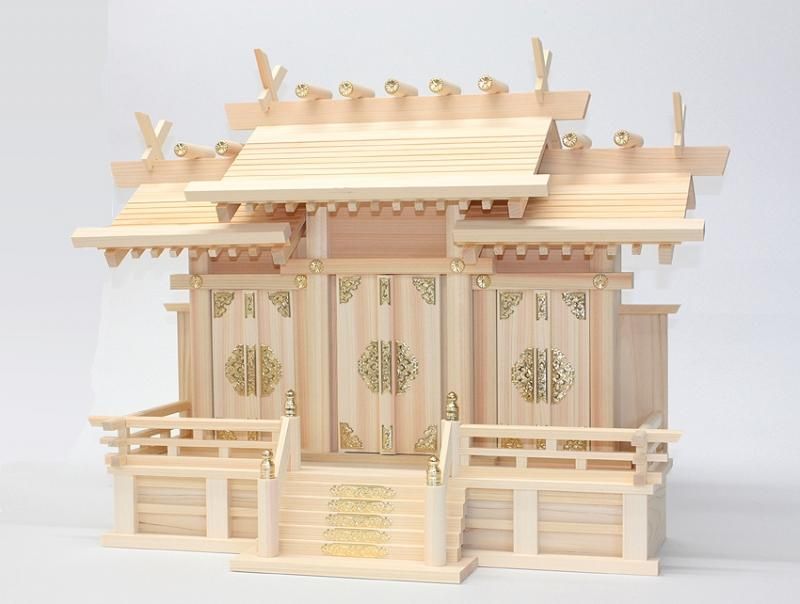 屋根違い三社 中 本金具 神棚セット - 神棚神具の専門店 神棚の 屋根違い三社 中 本金具 神棚セット - 神棚神具の専門店 神棚の