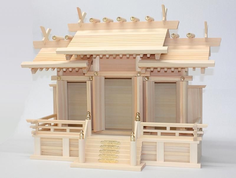 屋根違い三社 中 本金具 神棚セット - 神棚神具の専門店 神棚の 屋根違い三社 中 本金具 神棚セット - 神棚神具の専門店 神棚の