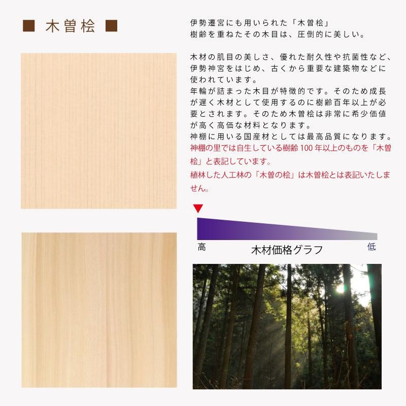 木曽桧 板葺き一社 神棚セット - 神棚神具の専門店 神棚の里