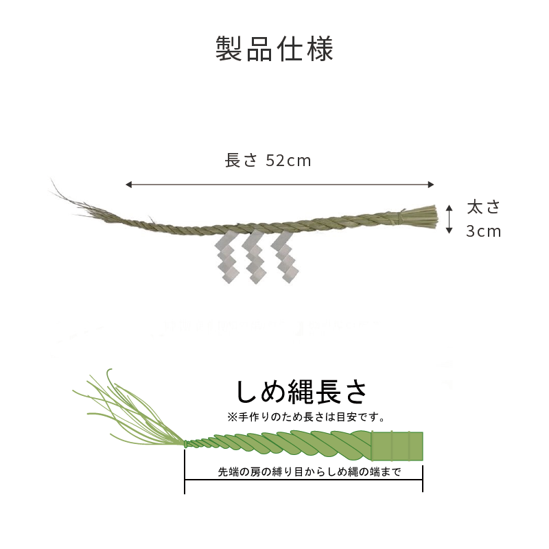 しめ縄ミニ 52㎝ | 青稲製 - 神棚・神具の専門店 神棚の里